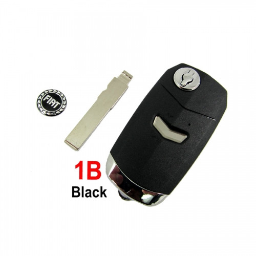 Fiat flip remote key shell 1 button black color 